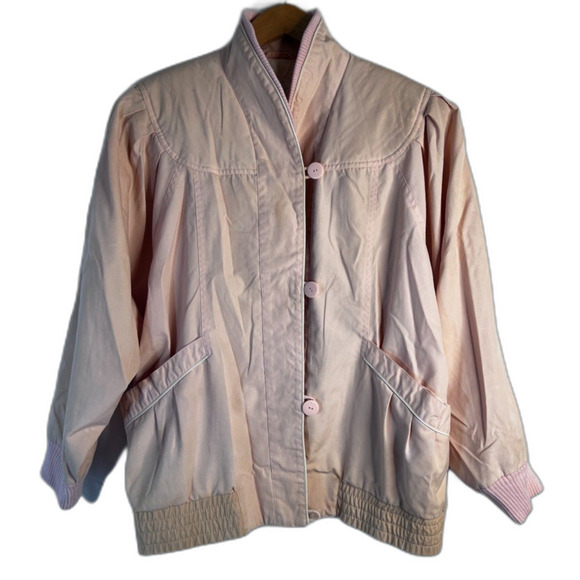 Mulberry Street Vintage Pink‎ Retro Granny Core Button Front Jacket Size Large - Picture 12 of 15